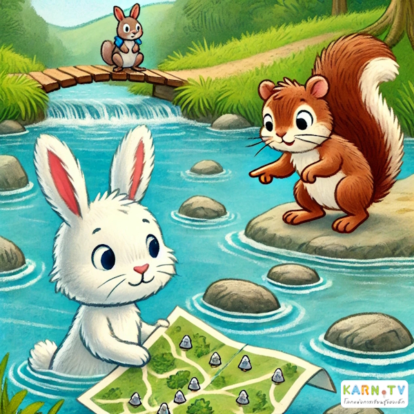 การ์ตูนสำหรับเด็ก ในรูปแบบ นิทานการ์ตูนสองภาษา เรื่อง The Adventure of Benny the Bunny หน้า 4